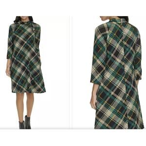 Jessica Howard Women's 3/4 Sleeve Plaid Print A-Line Dress | LARGE